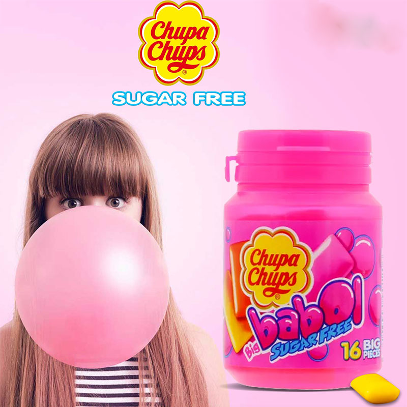 Chupa Chups Big Babol Sugar Free 64g - 16pcs
