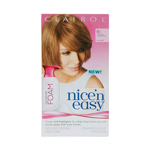 Clairol Nice'n Easy Hair Color Blend Foam - 8C Medium Champagne Blonde