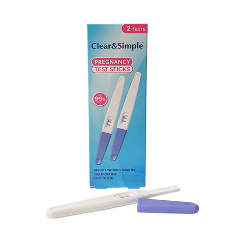 Clear & Simple Pregnancy Test Sticks - 2pcs