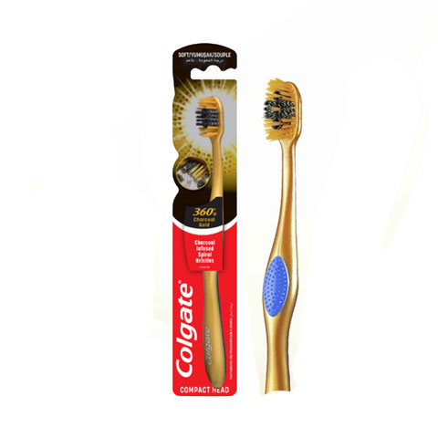 Colgate 360 Charcoal Gold Soft Toothbrush - Blue