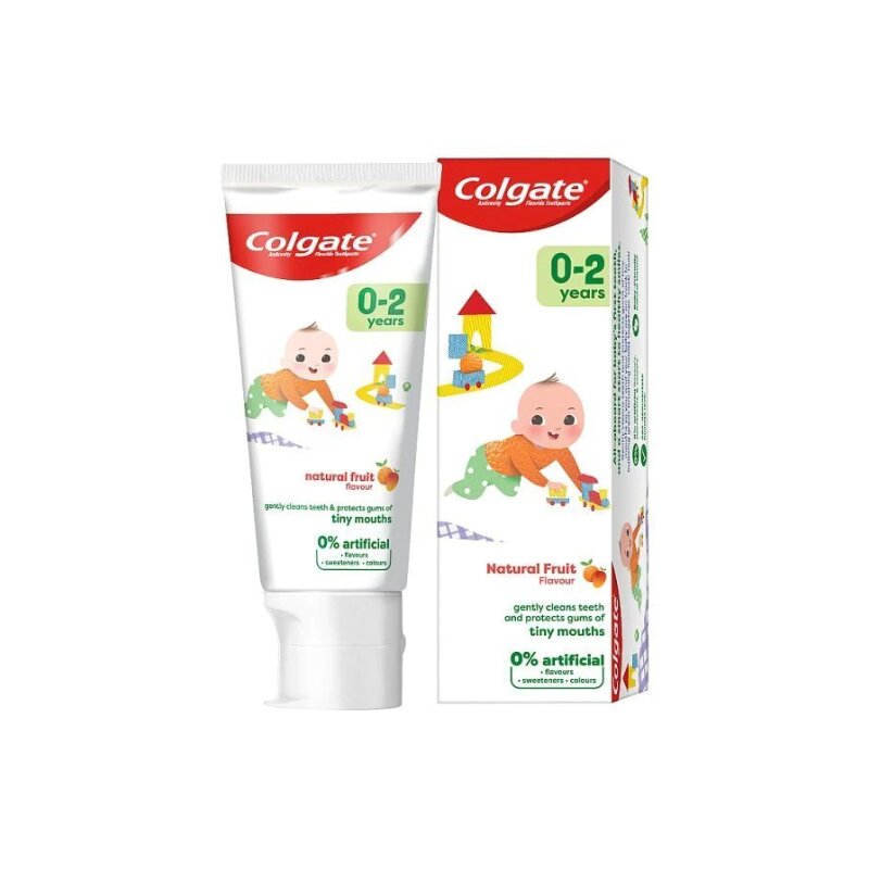 Colgate Natural Fruit Flavour Flouride Toothpaste For Baby 50ml - (0-2) years