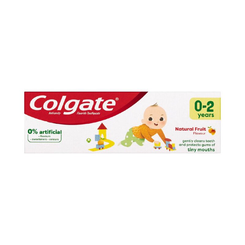 Colgate Natural Fruit Flavour Flouride Toothpaste For Baby 50ml - (0-2) years