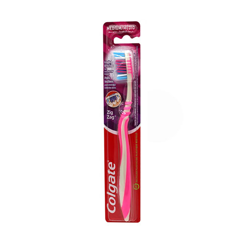 Colgate Zigzag Medium Toothbrush - Pink