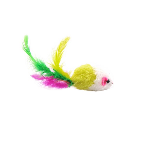 Colored Feather Funny Little Realistic Mouse Cat Toy (301204)