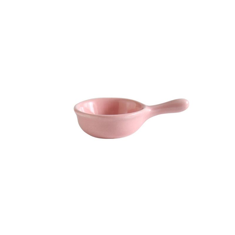 Creative Japanese Style Mini Ceramic Dish with Handle - Pink