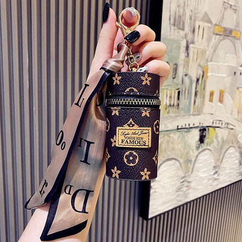Creative Mini Keychain Lipstick Bag With Silk Scarf (94)