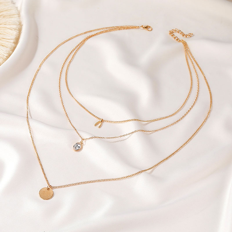 Creative Retro Multi-Layer Pendant Long V-Shaped Clavicle Chain (37)