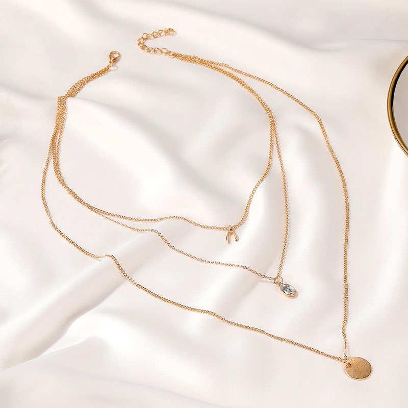 Creative Retro Multi-Layer Pendant Long V-Shaped Clavicle Chain (37)