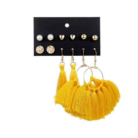 Cross Border Bohemian Earring Set - 6 pair