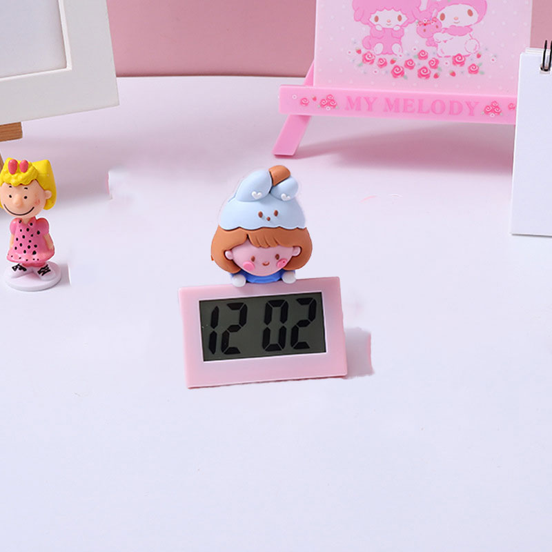 Cute Baby Cartoon Small Electronic Desk Clock - Blue (84)