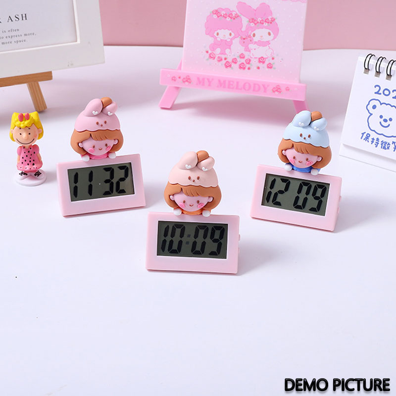 Cute Baby Cartoon Small Electronic Desk Clock - Blue (84)