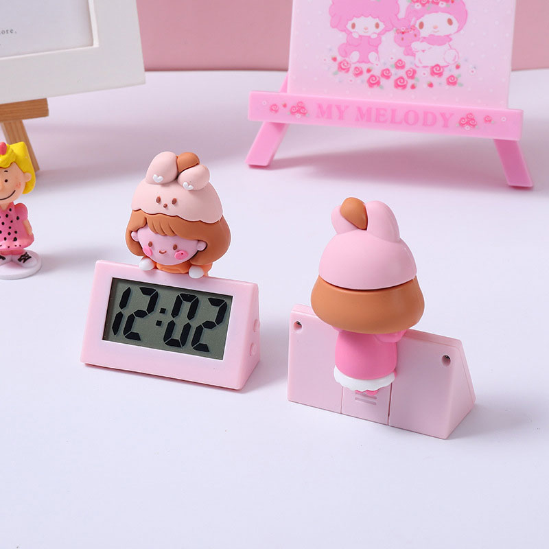 Cute Baby Cartoon Small Electronic Desk Clock - Brown (84)