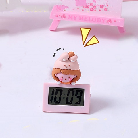Cute Baby Cartoon Small Electronic Desk Clock - Brown (84)