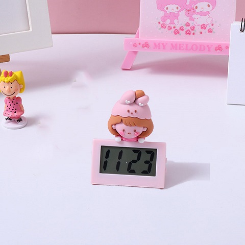 Cute Baby Cartoon Small Electronic Desk Clock - Pink (84)