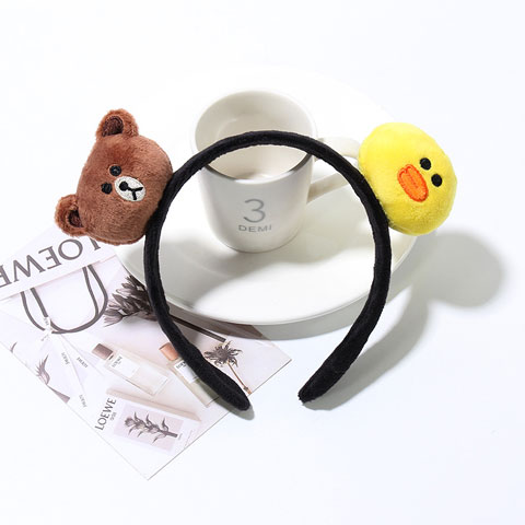 Cute Chick Bear Rabbit Hair Hoop - Black