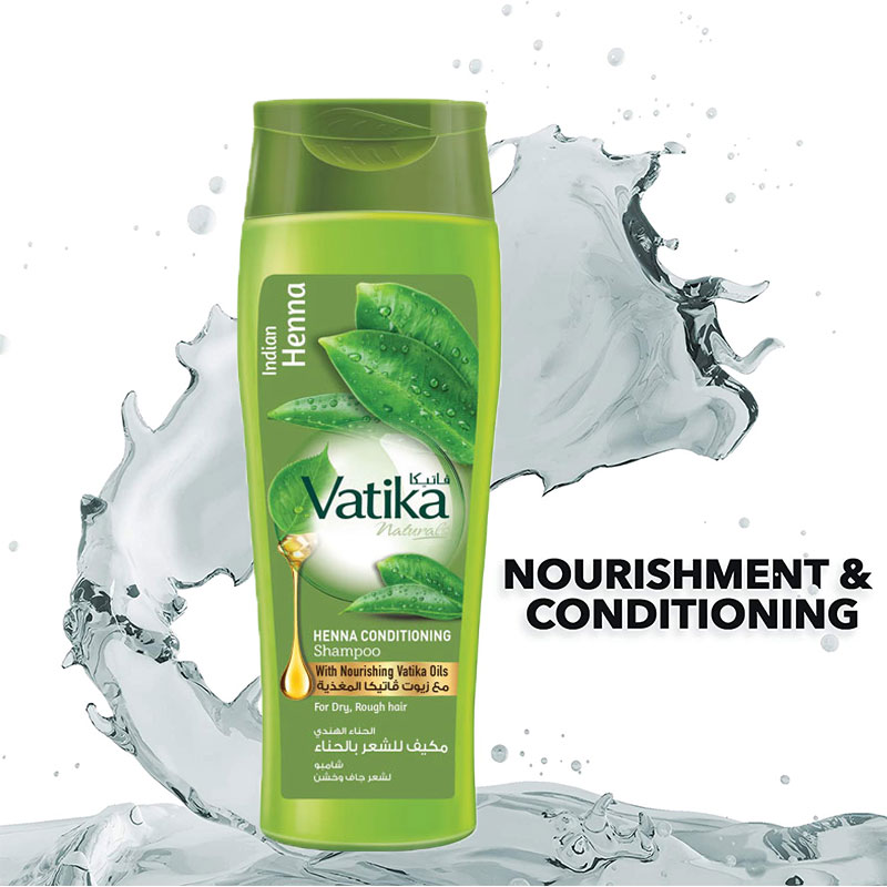Dabur Vatika Naturals Indian Henna Conditioning Shampoo For Dry Rough Hair 400ml