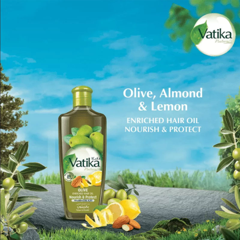 Dabur Vatika Naturals Olive Enriched Hair Oil Nourish and Protect 300ml