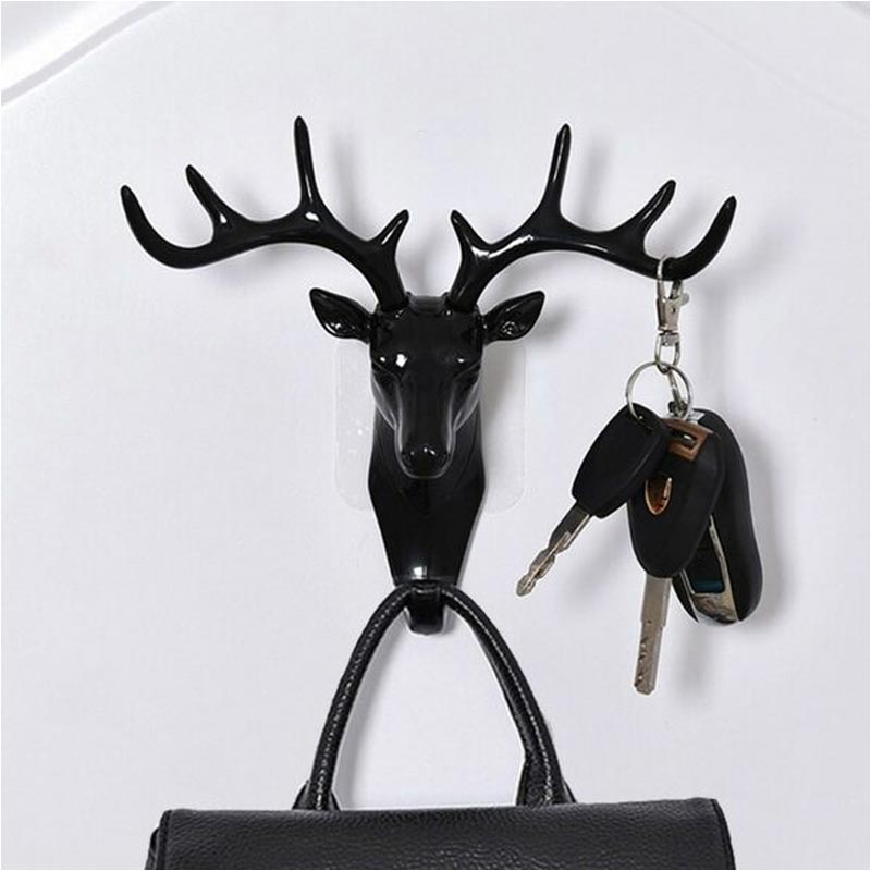 Deer Head Wall Hooks - Black