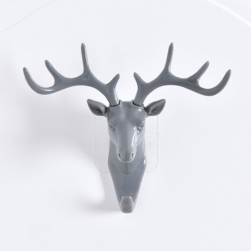Deer Head Wall Hooks - Grey