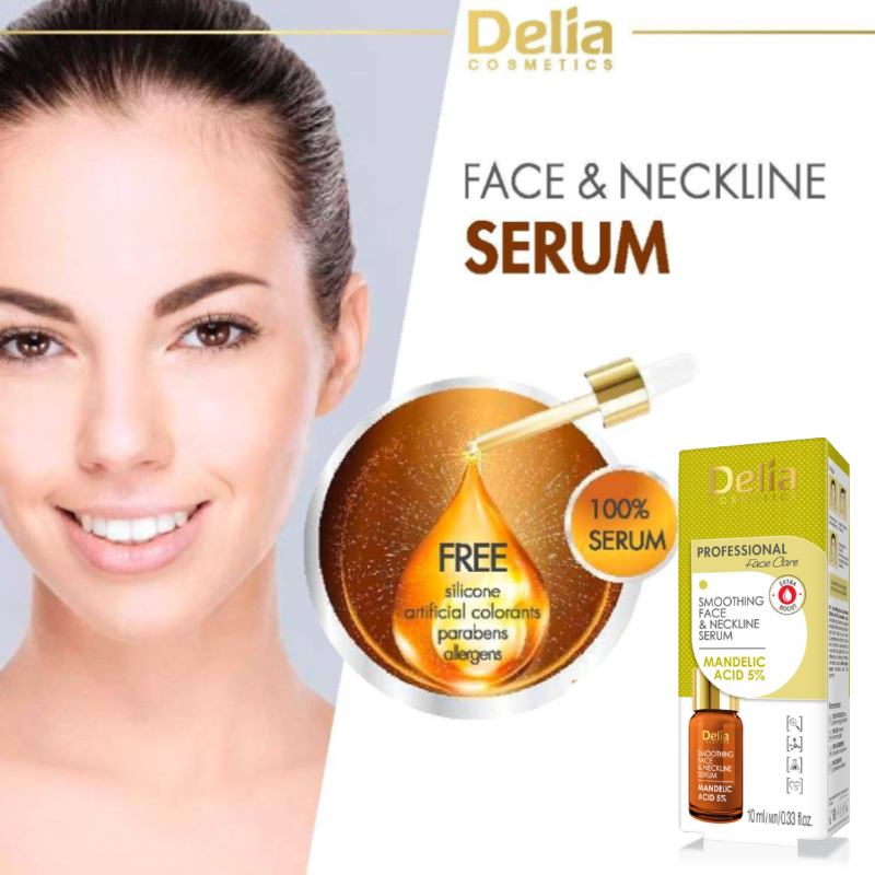 Delia Cosmetics Professional Face Care Smoothing Face & Neckline Serum 10ml - Mandelic Acid 5%