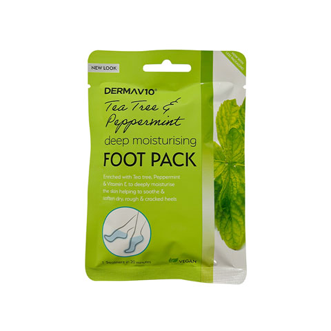 Derma V10 Deep Moisturising Foot Pack Tea Tree and Peppermint