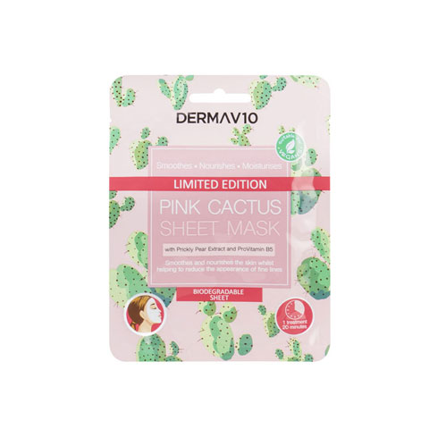 Derma V10 Limited Edition Pink Cactus Sheet Mask