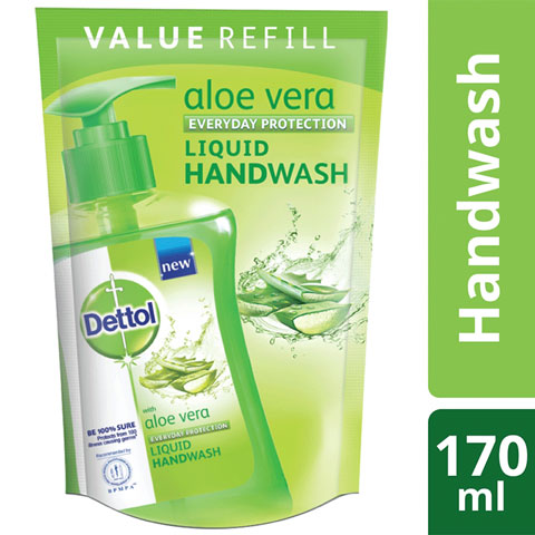 Dettol Aloe Vera Everyday Protection Refill Liquid Hand Wash 170ml