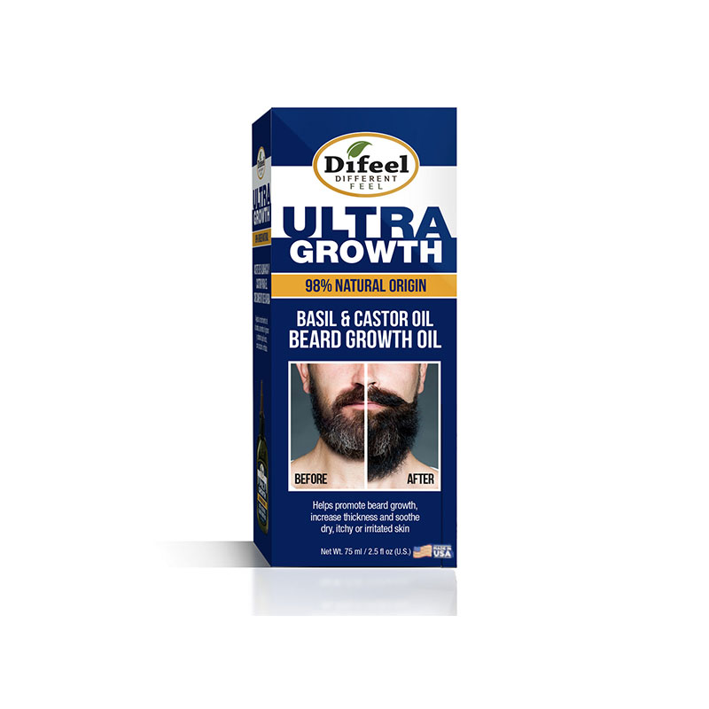 Difeel Mens Ultra Growth Basil and Castor Beard Oil 75ml