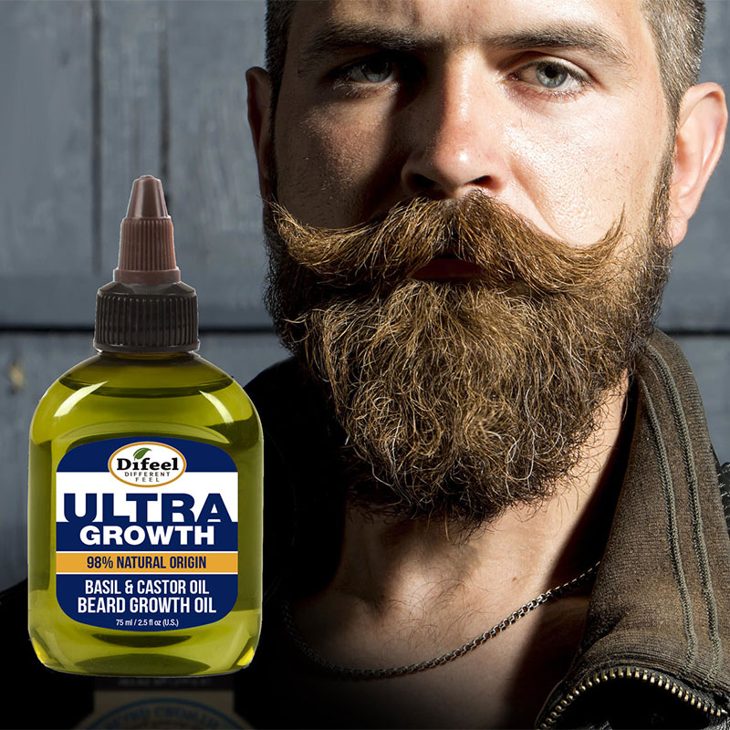 Difeel Mens Ultra Growth Basil and Castor Beard Oil 75ml