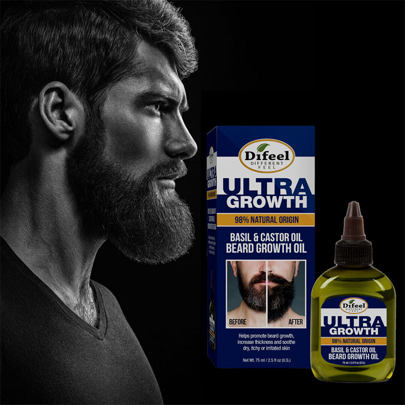 Difeel Mens Ultra Growth Basil and Castor Beard Oil 75ml