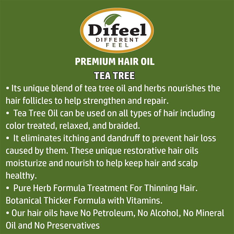 Difeel Premium Natural Tea Tree Hair Oil 75ml