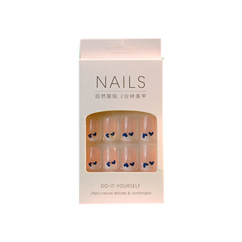 Do It Yourself 24pcs False Nails - Blue Heart (421)