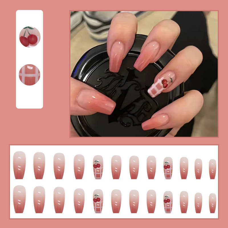 Do It Yourself 24pcs False Nails - Cherry Check (434)