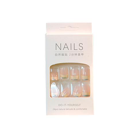 Do It Yourself 24pcs False Nails - Nude & Gray Stipe (429)