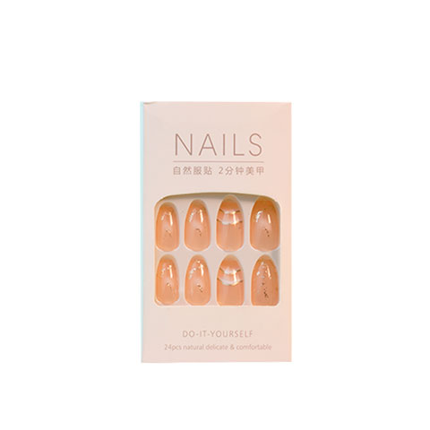 Do It Yourself 24pcs False Nails - Pink & Golden Wave (055)