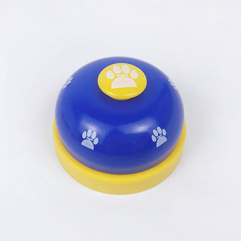Dog Paw Prints Training Ring Bell - Blue