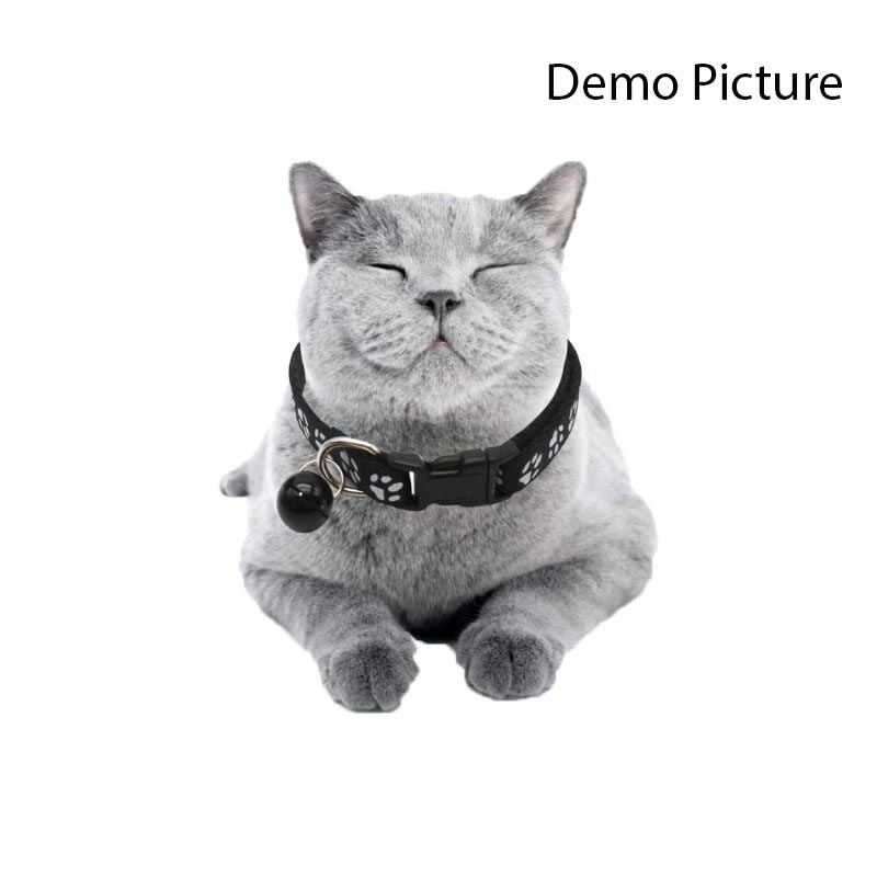Dog Print Pet Bell Collar - Yellow