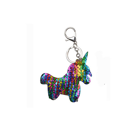 Double Sided Sequin Unicorn Bag key Chain - Colorful