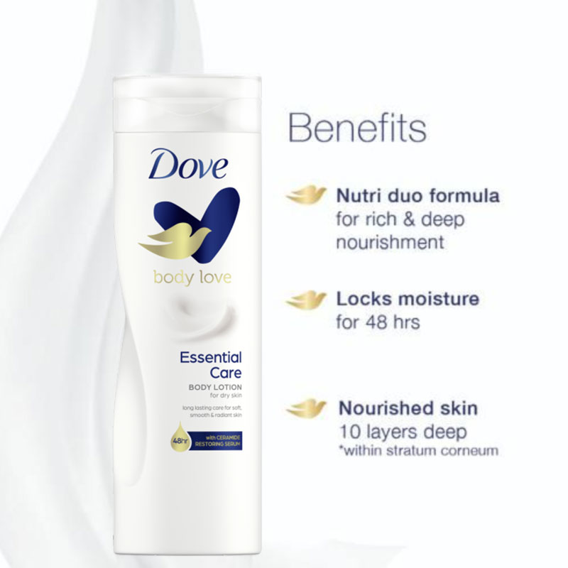 Dove Body Love Essential Body Lotion For Dry Skin 400ml