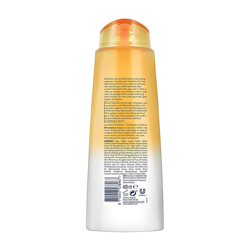 Dove Nourishing Oil Light Hair Shampoo 400ml