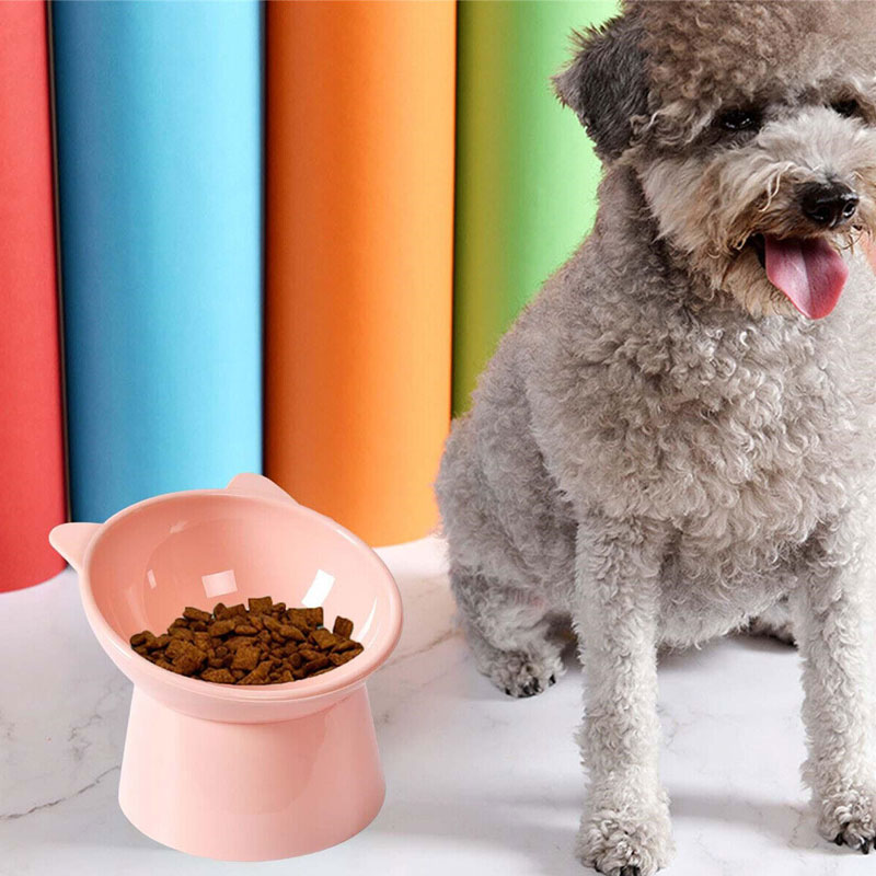 Elevated Raised Water Food Bowl For Cat & Dog - Pink