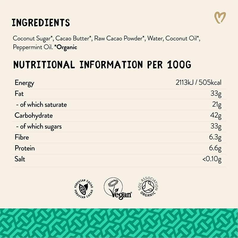 Enjoy Organic Dark Chocolate Bar 70g - Mint Filled
