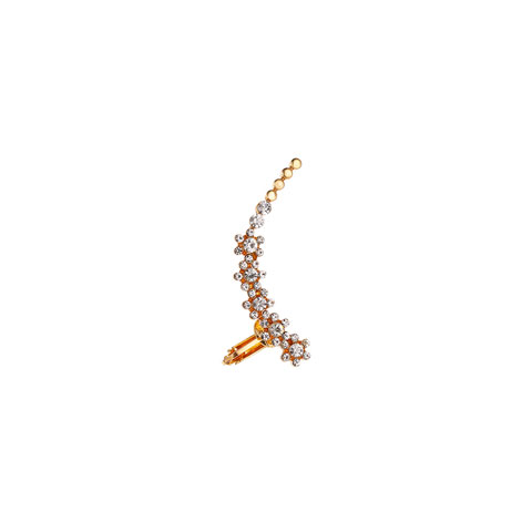 European Retro Flowers Full Diamond Single Super Flash Crystal Ear Clip