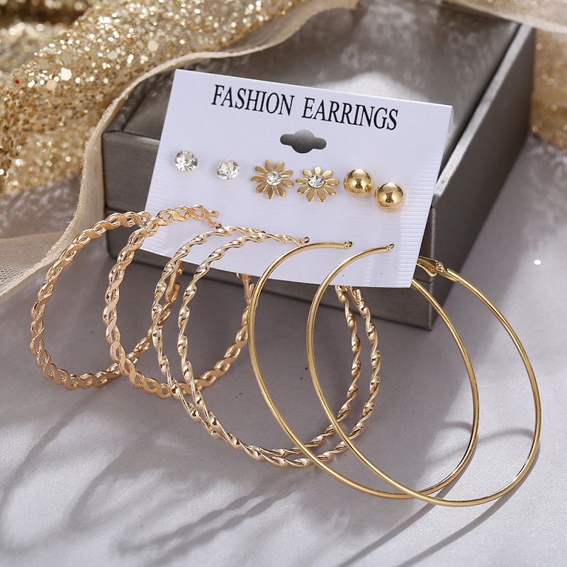 Exaggerated Large Circle Earrings Set (20145)