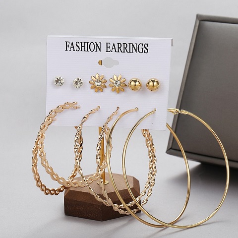 Exaggerated Large Circle Earrings Set (20145)