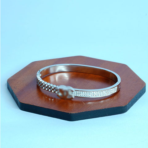 Fashion Trendy Bracelet With Diamond Incense - Silver Diamond