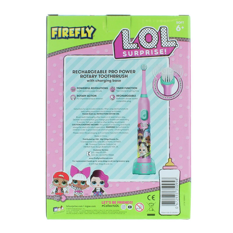 Firefly LOL Surprise Rechargeable Pro Power Rotary Toothbrush