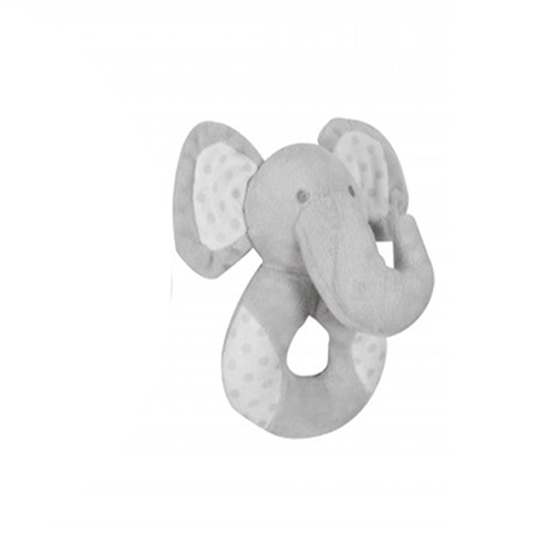 First Steps Hugs & Kisses Baby Rattle (0+) - Gray Elephant