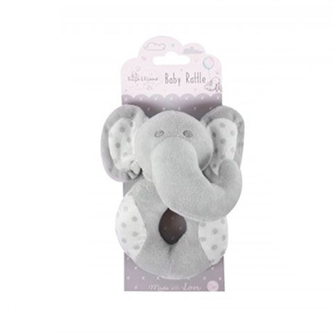 First Steps Hugs & Kisses Baby Rattle (0+) - Gray Elephant