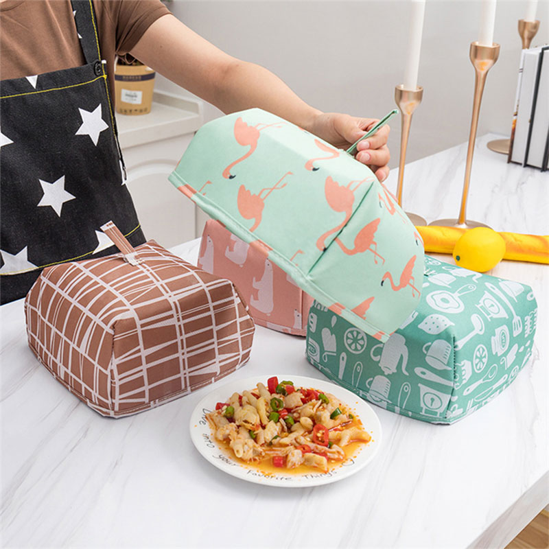 Foldable Dust-Proof Meal Cover With Flamingo print - Small